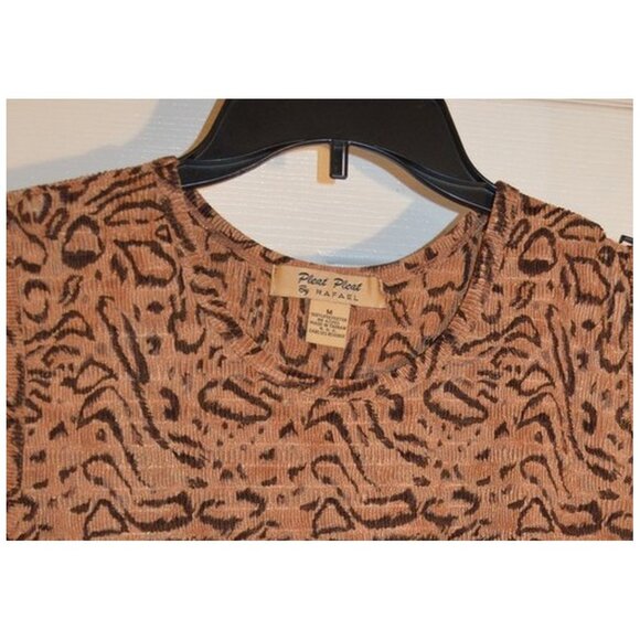 Pleat Pleat by Raphael Sleeveless Leopard? Print Pattern Blouse Top Shirt Size M - Picture 2 of 3
